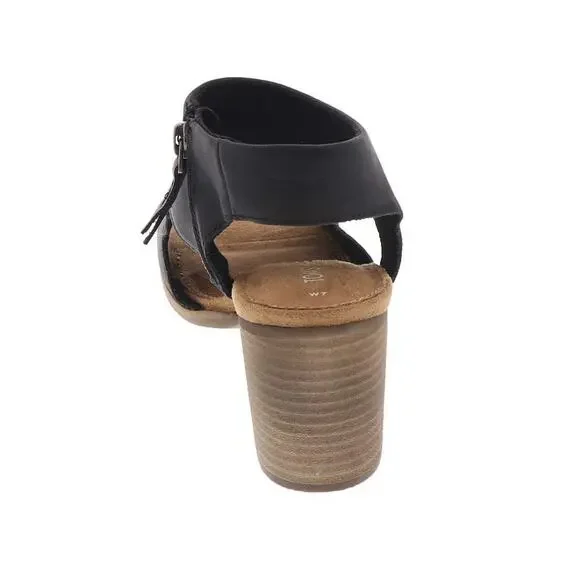 TOMS Eliana Cutout Women's Size 6 M Black Leather Zip Block Heel Sandals shoes - Picture 5 of 9